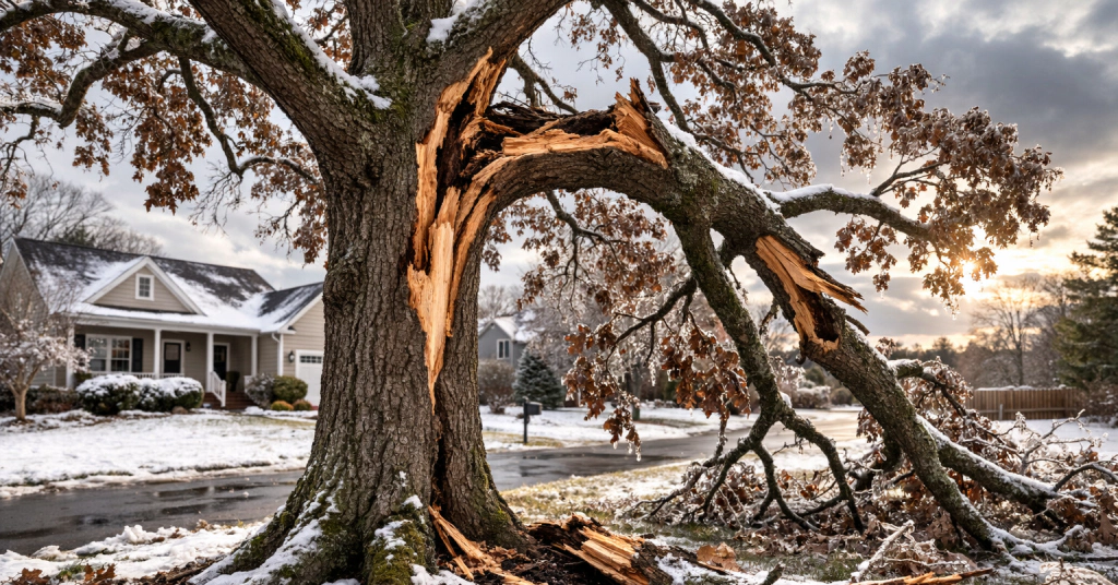 Tree roots struggling in compacted clay soil in Dunkirk, MD